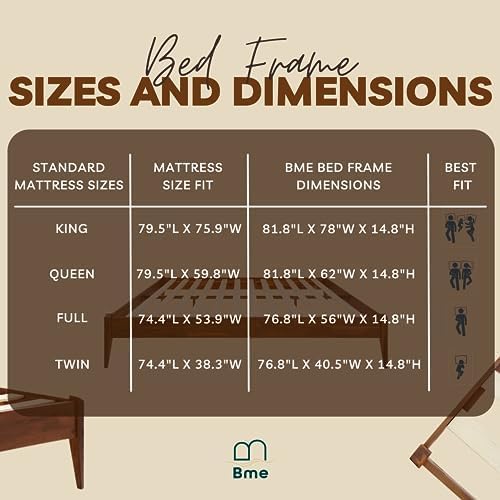 Dinkee Basic Bed Frame Without headboard - Dark Chocolate - King