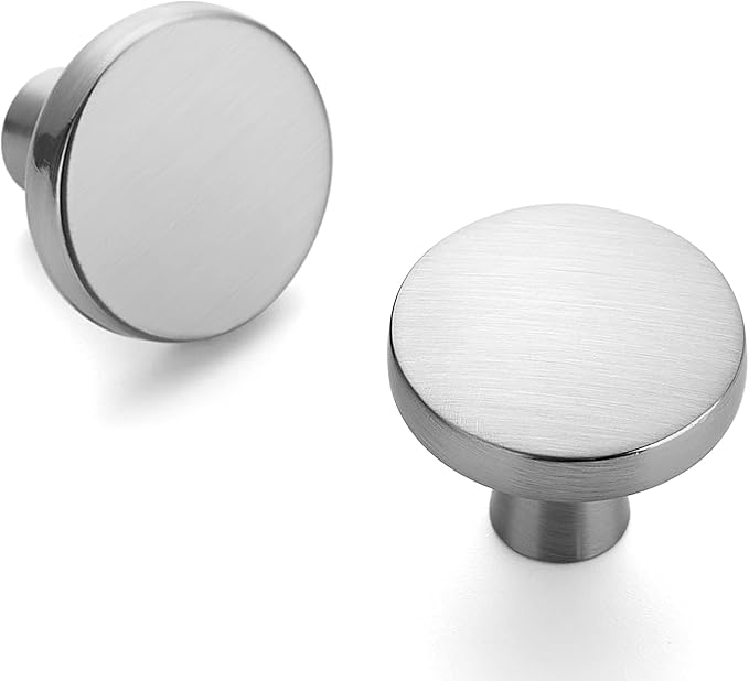 Ravinte 50 Pack Drawer Pulls 1-1/4 Inch Kitchen Cabinet Knobs Brushed Nickel Round Dresser Drawer Knobs Solid Dresser Knobs Drawer Knobs Simple Cabinet Hardware for Cupboard Drawer Pulls