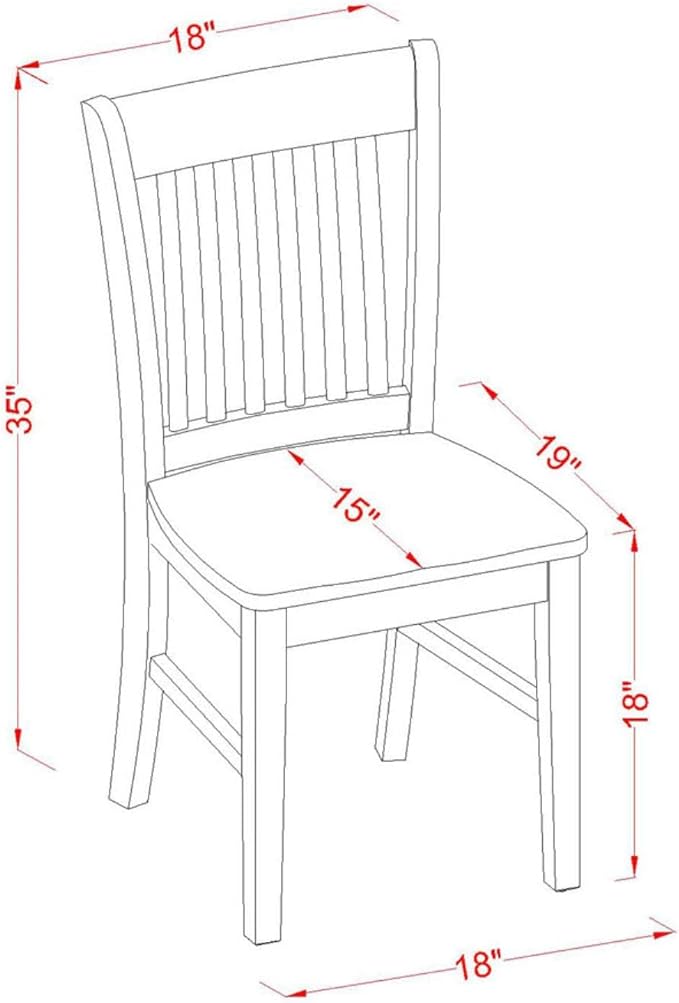 East West Furniture ANNO5-MAH-W 5 Piece Dining Set Includes a Round Dining Room Table with Pedestal and 4 Wood Seat Chairs, 36x36 Inch, Mahogany