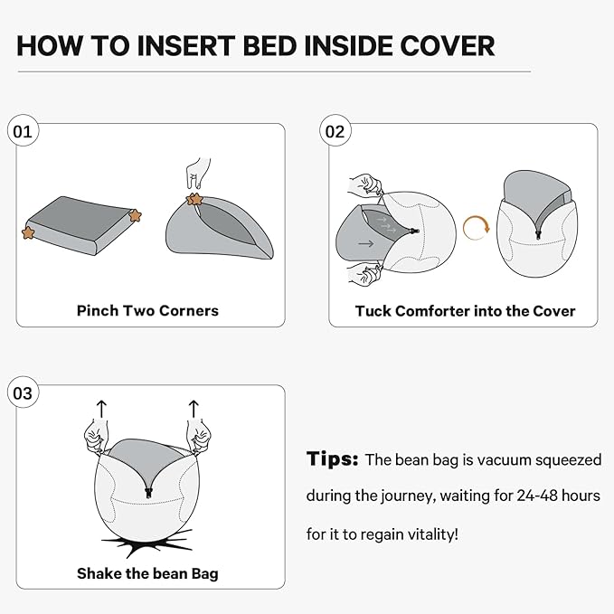 Bean Bag Chairs for Adults - Giant Bean Bag Chair Convertible Bean Bag Bed - Beanbag Chair with Micro Fiber Cover/Furniture Foam Filler - Floor Couch Sofa in Bedroom Dorm Room - Queen Navy Blue