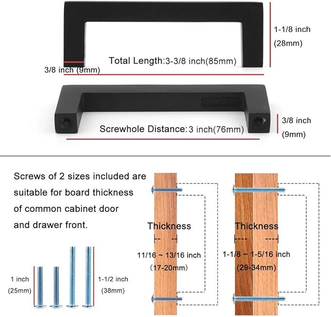 KOOFIZO Oil Rubbed Bronze Cabinet Pulls Bronze Cabinet Handles, 5 Pack 3 Inch Rubbed Bronze Hardware for Kitchen Cabinets Drawer Dresser 1816 Cupboard Bedroom Bathroom