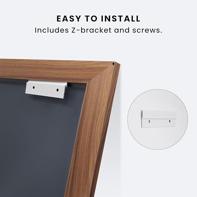 Amorho 72 X36 Inch Bathroom Mirror for Wall, Walnut Wood Grain Metal Framed, Anti-Rust, Hang Horizontally/Vertically, Suitable for Bedroom, Farmhouse, Bathroom, Decorative