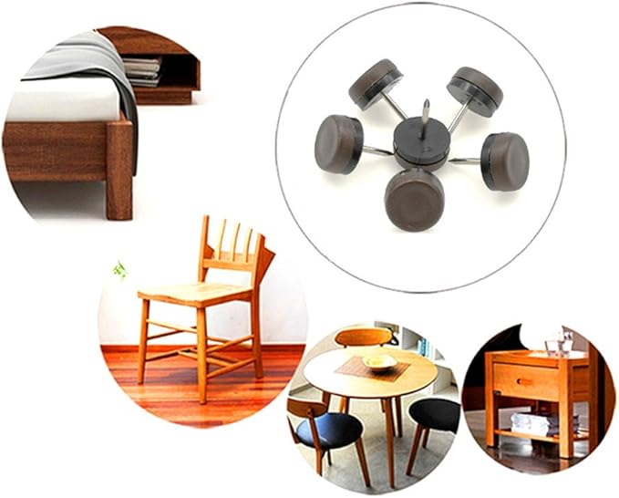 ALIMITOPIA 40pcs Furniture Glide Nail-in Thickened Nylon Chair Glide Slider Furniture Pad Floor Protector for Wooden Furniture Chair Tables Leg Feet(Φ28mm or 1.1";Brown)