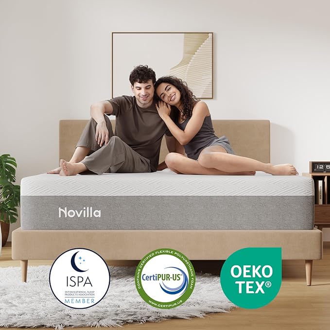 Novilla Mattress California King, 10 Inch Gel Memory Foam Cal King Mattress for Cool Night & Pressure Relief, Medium Plush Bed, Bliss