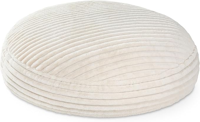Jaxx 6 Foot Cocoon - 2-in-1 Convertible Bean Bag Bed & Large Bean Bag Chair for Adults, Premium Luxe Faux Fur - Mondo Ivory
