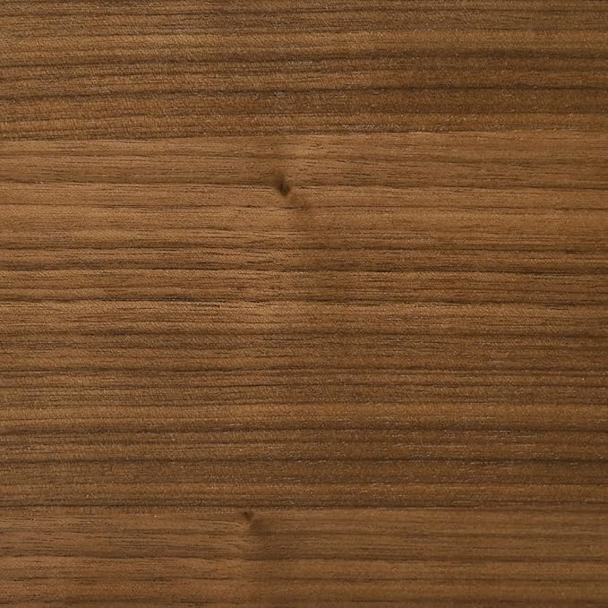 Armen Living Channell Mid Century Modern 7 Piece Walnut Wood Dining Table Set with Blue Fabric