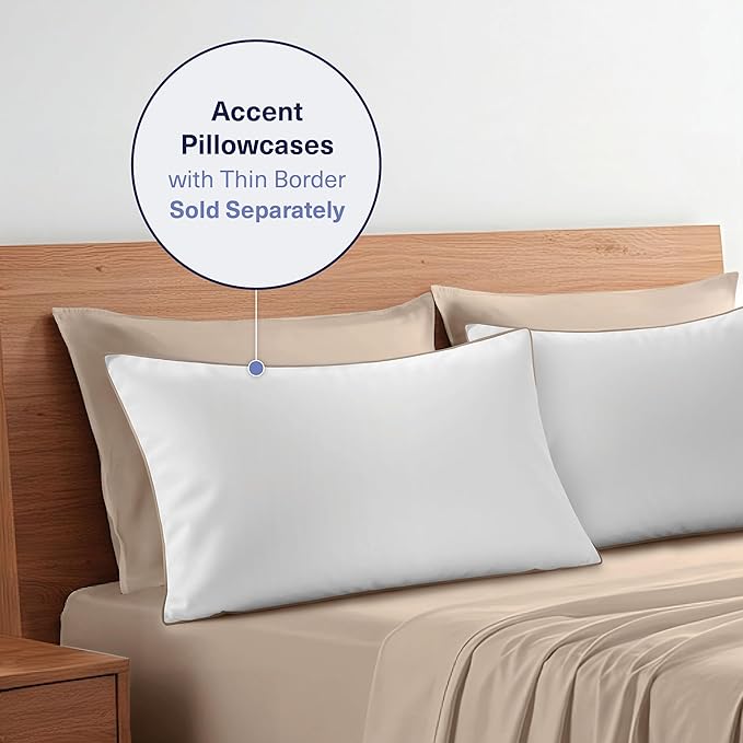 Kickoff Viscose Bamboo Sheets Twin Size 3-pc 100% Organic Bamboo Viscose Bed Cooling Sheets Twin Size Set Cool Bedding for hot Sleepers Sheet, Flat, Fitted, Pillowcase (Iced Latte, T)