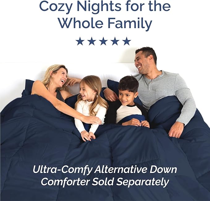 King Size 4 Piece Sheet Set - Comfy Breathable & Cooling Bed Sheets Set - Hotel Luxury Bedding for Women, Men, Kids, Teens, Boys & Girls - Deep Pockets, Ultra-Soft, Wrinkle Free - Oeko-Tex - Navy Blue