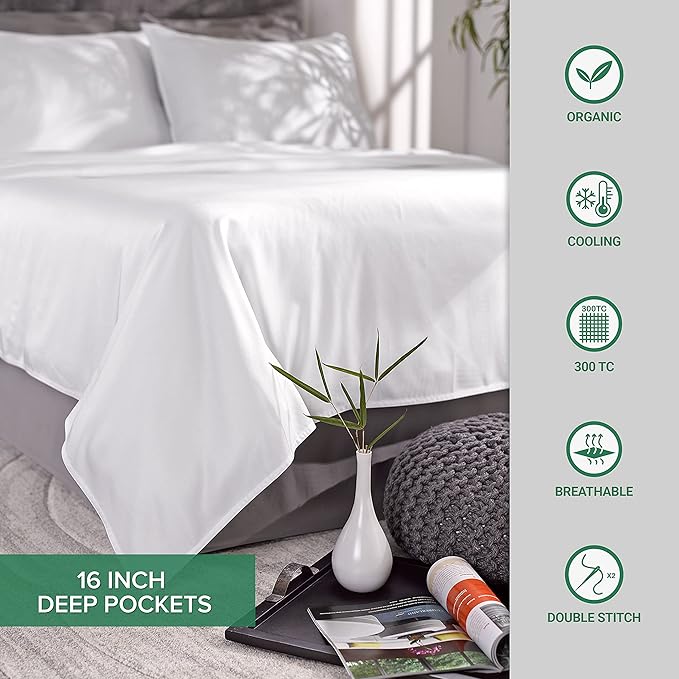 Split King Sheets by Pure Bamboo, Genuine 100% Organic Viscose Derived from Bamboo Bed Sheet Set, Soft & Cooling, Double Stitching *Not for Split Top (Split King, Charcoal)