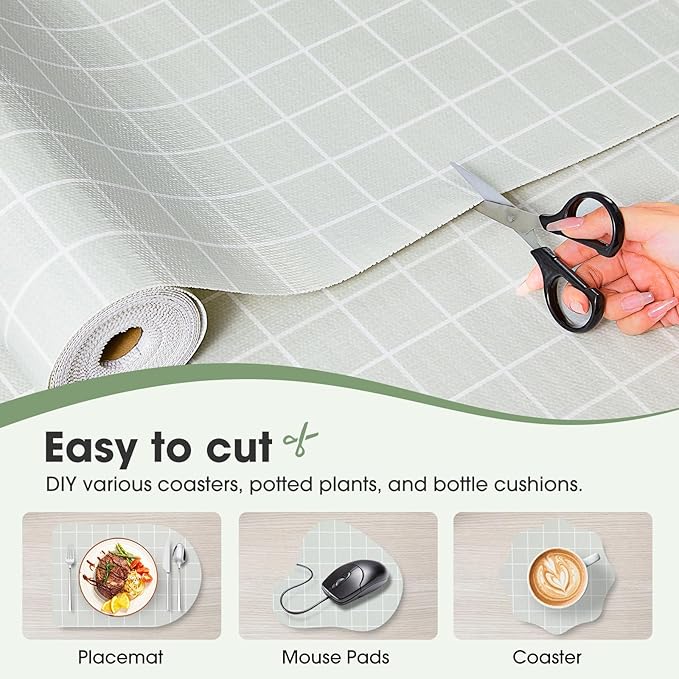 Beautysaid Shelf and Drawer Liner for Kitchen Cabinet, Non Adhesive Non Slip Shelf Paper Waterproof Washable Thickened for Dresser Pantry Shelve Bathroom Protector Liner(Light Green,23.6 in x 20 FT)