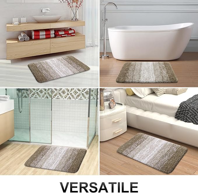 OLANLY Bathroom Rugs Mat 24x16, Extra Soft Absorbent Microfiber Bath Rugs, Rubber Backing, Quick Dry, Machine Washable Bath Mats for Bathroom Floor, Tub and Shower, Home Decor Accessories, Coffee