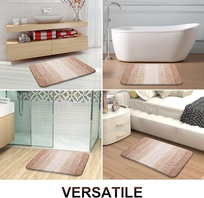 OLANLY Bathroom Runner Rugs 44x24, Extra Soft Absorbent Microfiber Bath Rugs, Rubber Backing, Quick Dry, Machine Washable Bath Mats for Bathroom Floor, Tub and Shower, Home Decor Accessories, Beige