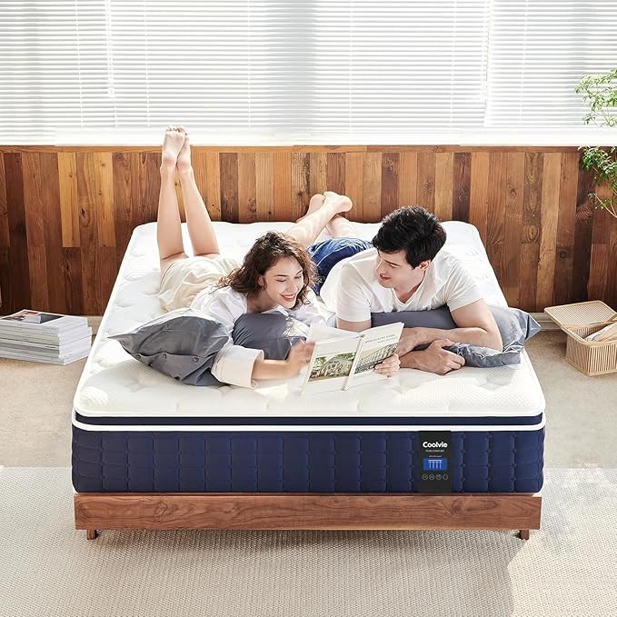 Full Size Mattress 12 Inch, Coolvie Firm Mattress Hybrid in a Box with CertiPUR-US® Certified Foam, Individual Pocket Spring for Motion Isolation & Pressure Relief- Comfort Night Sleep-100-Night Trial