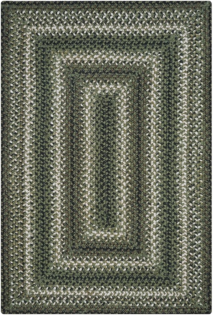 Pinecone Green Small Braided Rugs, 2x3' Rectangle - Handmade with Jute, Warm Country Rustic Decor, Perfect for Bathrooms and Entryways - Durable and Easy to Clean