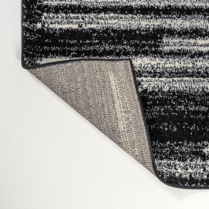 JONATHAN Y Khalil Modern Berber Stripe Black/Cream Indoor Area Rug, 3x5, Contemporary, Bohemian, Easy-Cleaning for Living Room, Bedroom, Kitchen, Pet Friendly, Non-Shedding (MOH207F-3)