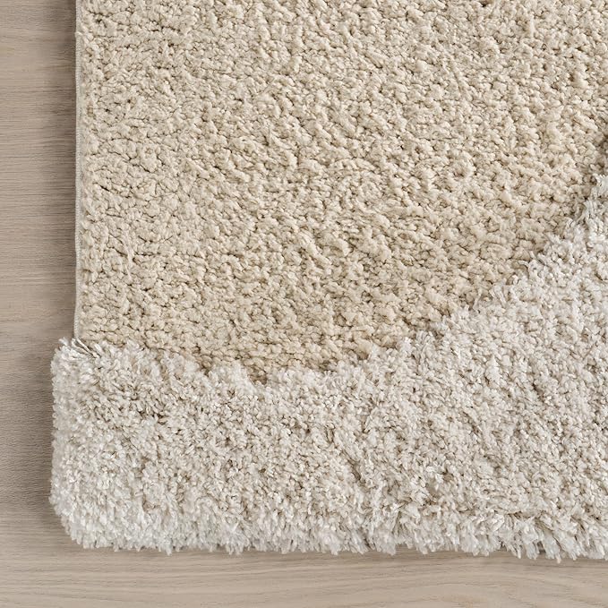 nuLOOM Gloria Abstract Shag Runner Rug, 2' 6" x 10', Beige