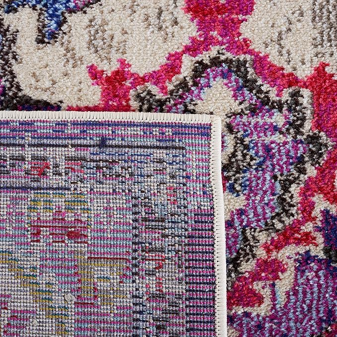 SAFAVIEH Monaco Collection Accent Rug - 3' x 5', Violet & Fuchsia, Medallion Distressed Design, Non-Shedding & Easy Care, Ideal for High Traffic Areas in Entryway, Living Room, Bedroom (MNC243P)