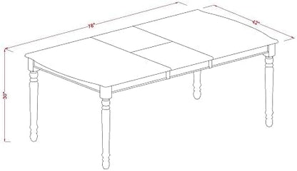 East West Furniture DOAV9-BCH-W 9 Piece Dining Table Set Includes a Rectangle Dining Room Table with Butterfly Leaf and 8 Wooden Seat Chairs, 42x78 Inch, Black & Cherry