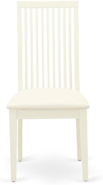 East West Furniture CAIP5-LWH-C 5 Piece Dinette Set for 4 Includes a Rectangle Dining Room Table and 4 Linen Fabric Kitchen Dining Chairs, 36x60 Inch, Linen White