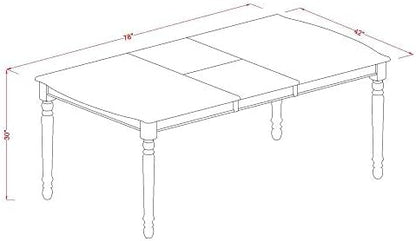 East West Furniture DOVE9-BCH-W 9 Piece Modern Dining Table Set Includes a Rectangle Wooden Table with Butterfly Leaf and 8 Kitchen Dining Chairs, 42x78 Inch, Black & Cherry