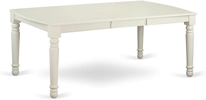 East West Furniture DOVE9-LWH-15 9 Piece Kitchen Table Set Includes a Rectangle Dining Table with Butterfly Leaf and 8 Baby Blue Linen Fabric Parson Dining Chairs, 42x78 Inch, Linen White