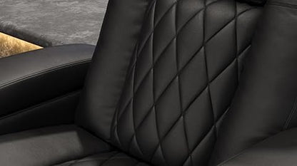Valencia Tuscany Home Theater Seat - Nappa Leather Power Recliner with Cool Gel Memory Foam, USB-C/A Charging, RGB LED Lights, Adjustable Lumbar & Headrest (Single Recliner,Black)