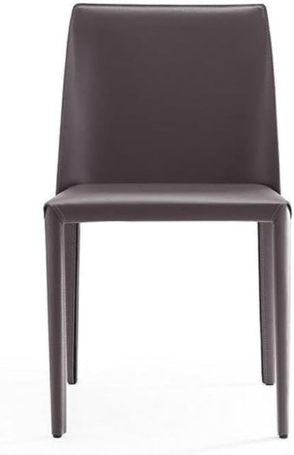 Manhattan Comfort Paris Grey Saddle Leather Dining Chair (Set of 4), Grey