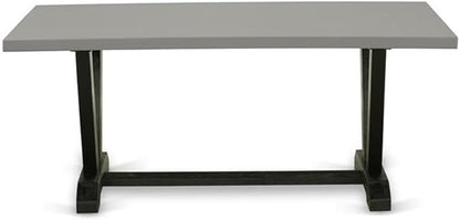 East West Furniture VT697 V-Style Modern Kitchen Table - a Rectangle Dining Table Top with Stylish Legs, 40x72 Inch, Multi-Color