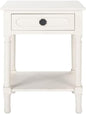 SAFAVIEH Home Collection Allura Distressed White 1-Drawer Bottom Shelf Accent Table ACC5718A, 19" W x 15.8" L x 26" H