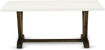 East West Furniture VT727 V-Style Kitchen Table - a Rectangle Dining Table Top with Stylish Legs, 40x72 Inch, Multi-Color