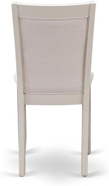 East West Furniture X097MZ001-9 9 Piece Kitchen Table Set Includes a Rectangle Dining Table with X-Legs and 8 Cream Linen Fabric Parson Dining Room Chairs, 40x72 Inch, Multi-Color