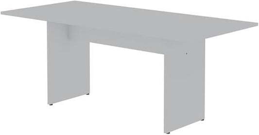Manhattan Comfort Nomad Dining Table for 4 to 6, Modern Rustic Farmhouse Statement Furniture Piece with Protouch Wood Grain Finish, Sturdy H-Base Pedestal Design, Easy Assembly, 67.91", White