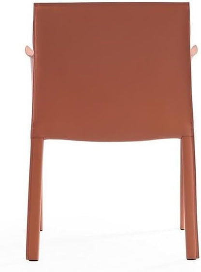 Manhattan Comfort Paris Clay Saddle Leather Armchair (Set of 2), Clay