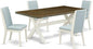 East West Furniture X077LA015-5 5 Piece Kitchen Table Set for 4 Includes a Rectangle Dining Room Table with X-Legs and 4 Baby Blue Linen Fabric Parsons Chairs, 40x72 Inch, Multi-Color
