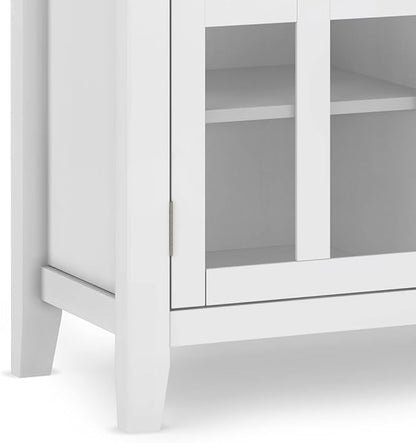 SIMPLIHOME Artisan SOLID WOOD 53 Inch Wide Contemporary TV Media Stand in White for TVs up to 60 Inches, For the Living Room and Entertainment Center
