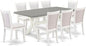 East West Furniture X097MZ001-9 9 Piece Kitchen Table Set Includes a Rectangle Dining Table with X-Legs and 8 Cream Linen Fabric Parson Dining Room Chairs, 40x72 Inch, Multi-Color