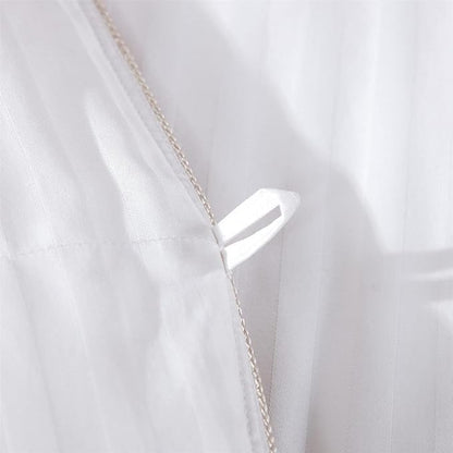 Luxurious All-Season Goose Down Comforter Duvet Insert, Exquisite Oversized California King White Stripe Design, 108" X 98 ", 100% Cotton Down Proof Fabric, 65 oz. Fill Weight