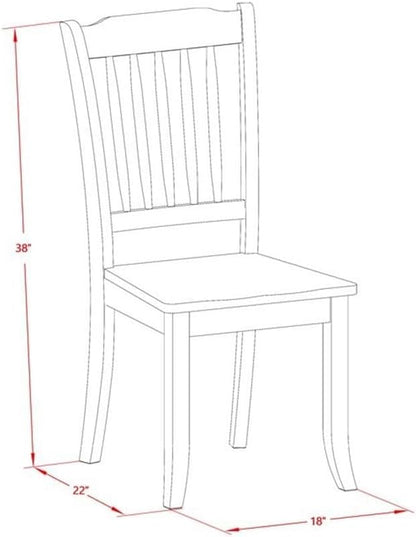 East West Furniture DODA5-LWH-W 5 Piece Dinette Set for 4 Includes a Rectangle Dining Table with Butterfly Leaf and 4 Dining Room Chairs, 42x78 Inch, Linen White
