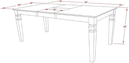 East West Furniture LGAB9-LWH-64 9 Piece Dining Table Set Includes a Rectangle Kitchen Table with Butterfly Leaf and 8 White Faux Leather Upholstered Chairs, 42x84 Inch, Linen White