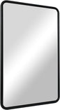 ANDY STAR Bathroom Mirror, 24x36 Inch Stainless Steel Metal Frame Black Rectangle Bathroom Mirror for Over Sink, Modern Rounded Corner Black Vanity Mirrors for Wall, Hangs Horizontally or Vertically