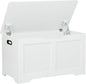 31.5" Storage Chest, Wooden Storage Bench, Lift Top Toy Chest with 2 Safety Hinges, Large Toy Box, Entryway Shoes Bench for Living Room, Bedroom, White