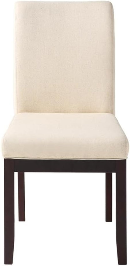 OSP Home Furnishings Dakota Upholstered Parsons Chair with Espresso Finish Wood Legs, Linen
