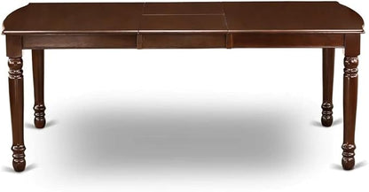 East West Furniture DOCL7-MAH-W 7 Piece Dining Table Set Consist of a Rectangle Dining Room Table with Butterfly Leaf and 6 Wooden Seat Chairs, 42x78 Inch, Mahogany