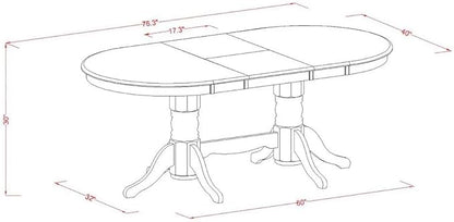 East West Furniture VAAB5-LWH-02 5 Piece Dining Room Table Set Includes an Oval Kitchen Table with Butterfly Leaf and 4 Light Beige Linen Fabric Parsons Chairs, 40x76 Inch, Linen White