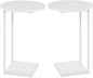HDANI C Shaped End Table Set of 2,Couch Side Table That Slide Under,C Table End Table for Livingroom,Bedroom, Office (White)