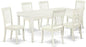 East West Furniture DODA7-LWH-W 7 Piece Modern Dining Table Set Consist of a Rectangle Wooden Table with Butterfly Leaf and 6 Kitchen Dining Chairs, 42x78 Inch, Linen White