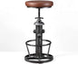 Industrial Swivel Bar Stools Kitchen Island Dining Chairs Pu Seat Bar Counter Height Adjustable 25-31inch
