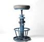 Industrial Bar Stool with Cushioned PU Seat 24.8-30.3inch Height Adjustable Vintage Counter Stools for Kitchen Island Farmhouse Fire Hydrant Design Coffee Chair