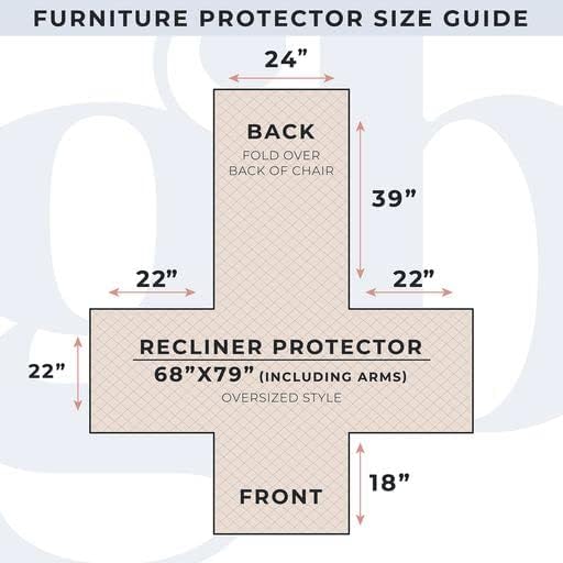 Medallion Stitched Solid Furniture Protector Stain Resistant Durable Furniture Protector Elenor Collection (Recliner, Wine/Light Grey)