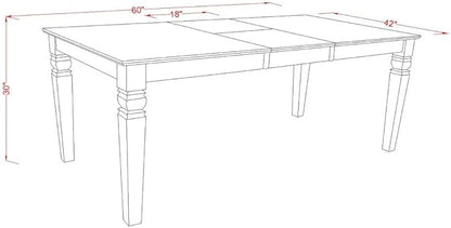 East West Furniture LGDA7-LWH-12 7 Piece Dining Set Includes a Rectangle Kitchen Table with Butterfly Leaf and 6 Polyester Fabric Upholstered Chairs, linen white